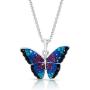 BLING BIJOUX Crystal Monarch Butterfly Pendant Necklace Never Rust 925 Sterling Silver Natural and Hypoallergenic Chain For Women and Girls with Free Breathtaking Gift Box for a Special Moment of Love