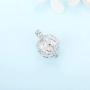 LGSY Sterling Silver Twisted Ball Pearl Cage Pendants for Women, Essential Oil Diffuser Lockets for Pearl Jewelry