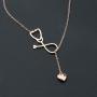 MAOFAED Nurse Necklace Heartbeat Stethoscope Lariat Necklace ECG Pendant Chokers Necklace