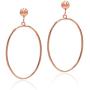 Sea of Ice Sterling Silver Open Oval Drop Dangle Hoop Earrings 5mm Bead Post Dangle Earrings for Women Girls