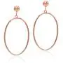 Sea of Ice Sterling Silver Open Oval Drop Dangle Hoop Earrings 5mm Bead Post Dangle Earrings for Women Girls