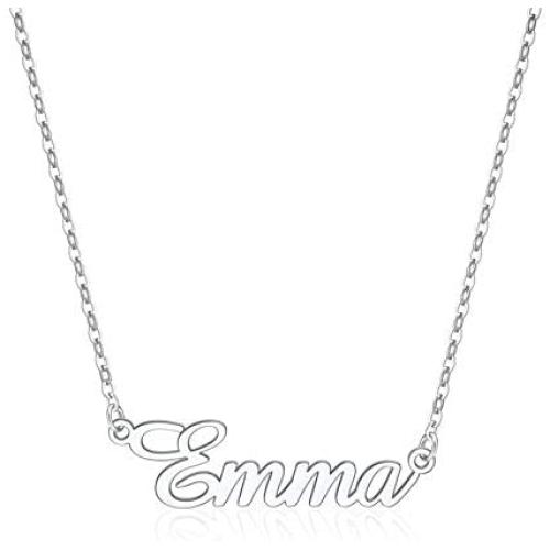 IEFLIFE Custom Name Necklace Personalized, 14K Gold Plated Personalized Name Necklace White Gold Plated Monogram Necklace Personalized Jewelry Name Plate Necklace Gifts for Women Girls Kids