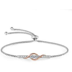 Adjustable Bracelets for Women White Gold Plated Jewelry Bracelets for Teen Girls with Gift Box
