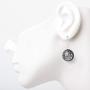 SUVANI Sterling Silver Hand Blown Murano Glass Multi-Colored Magic Mandala Flower Round Dangle Earrings