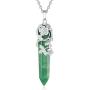 XIANNVXI Flower Wrapped Crystal Point Pendant Necklace Reiki Healing Crystals Stone Necklaces Gemstone Quartz Jewelry for Women