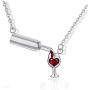 JOYID Fashion Wine Bottle Cup Pendant Neckalce Copper Polishing Red Zircon Crystal Inlaid Sweet Necklace for Women Party Jewelry