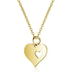 Heart titanium steel necklace female openworked love bone chain stainless steel pendant necklace