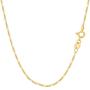 14k SOLID Yellow Gold 1.3mm Shiny Diamond-Cut Alternate Classic Mens Figaro Chain Necklace Or Bracelet or Foot Anklet for Pendants and Charms with Spring-Ring Clasp (10'', 16'', 18'', 20'' or 24 inch)