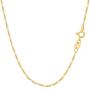 14k SOLID Yellow Gold 1.3mm Shiny Diamond-Cut Alternate Classic Mens Figaro Chain Necklace Or Bracelet or Foot Anklet for Pendants and Charms with Spring-Ring Clasp (10'', 16'', 18'', 20'' or 24 inch)