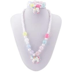 SkyWiseWin Chunky Jewelry Necklace and Bracelet Set for Girls Little Kids