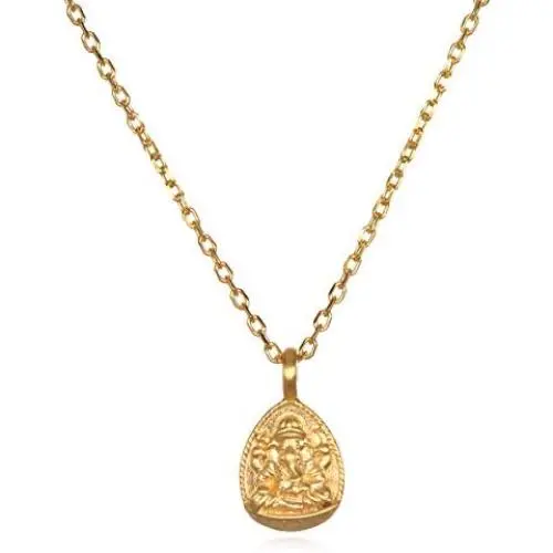 Satya Jewelry Gold Ganesha Pendant Necklace 18-Inch, One Size Satya Jewelry Gold Ganesha Pendant Necklace 18-Inch, One Size