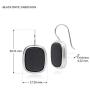 Sterling Silver Black Onyx Square Cushion 16.7x13.3 mm Earrings Art Deco Statement for Women