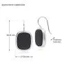 Sterling Silver Black Onyx Square Cushion 16.7x13.3 mm Earrings Art Deco Statement for Women