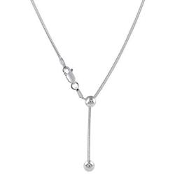 Orostar Sterling Silver 925 Unisex Adjustable 1MM Snake Bolo Chain, Extends to 24 Inches!