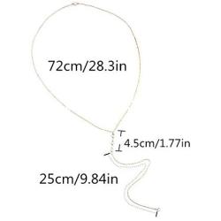 Artmiss Wedding Backdorp Necklace Crystal Gold Y Necklace Long Chain for Women and Brides
