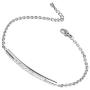 555Jewelry Womens Sparkly Cubic Zirconia Cylinder Bar Stainless Steel Bracelet