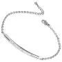 555Jewelry Womens Sparkly Cubic Zirconia Cylinder Bar Stainless Steel Bracelet