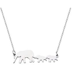 KUIYAI Lucky Family Mother and Child Elephant Necklace Mom of Twins Jewelry