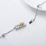 LONAGO Sunflower Bar Bracelet Cremation Urn Bracelet for Human Pet Ashes Keepsake Memorial Gift for Women Girl