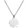 Stainless Steel Four-Leaf Clover Pendant Necklace Plant Leaf Lucky Necklace for Women Girls