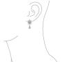 Vintage Style Fashion Bridal Multi Marquise Leaf Starburst AAA CZ Statement Collar Tennis Necklace Matching Chandelier Dangle Earrings Jewelry Set for Women Wedding Prom Pageant Silver Plated