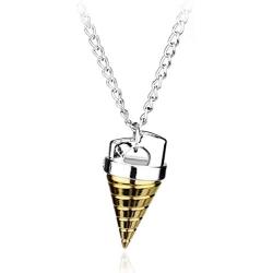 Davitu Anime Gurren Lagann Core Drill Tengentoba Gulenlagan KINON Tengen Toppa Pendants Necklace Jewelry Gift for Children Men Cosplay - (Metal Color: Sliver)