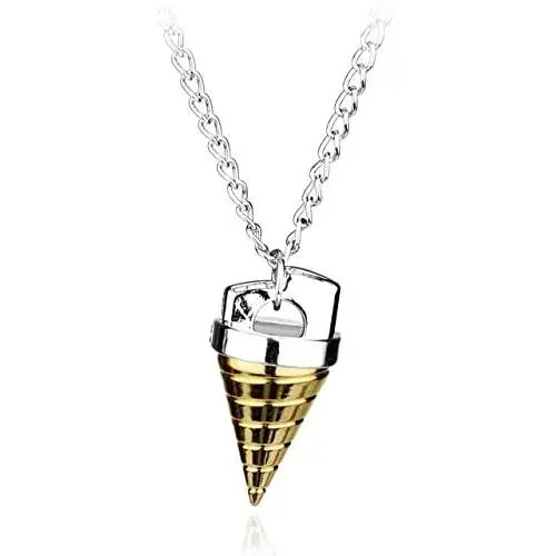 Davitu Anime Gurren Lagann Core Drill Tengentoba Gulenlagan KINON Tengen Toppa Pendants Necklace Jewelry Gift for Children Men Cosplay - (Metal Color: Sliver)