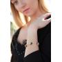 Leafael Wish Stone Link Charm Bracelet with Birthstone Crystals, Rose Gold Plated or Silver-Tone, 7''+2''