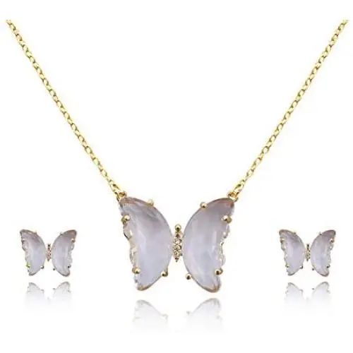 Amvie Butterfly Jewelry Set Necklace and Earrings Sets for Women Girls 18k Gold Plated Earrings for Women Studs Set Fashion Jewelry Gifts for Her/Mom/Wife Amvie Butterfly Jewelry Set Necklace and Earrings Sets for Women Girls 18k Gold Plated Earrings for Women Studs Set Fashion Jewelry Gifts for Her/Mom/Wife