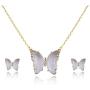 Amvie Butterfly Jewelry Set Necklace and Earrings Sets for Women Girls 18k Gold Plated Earrings for Women Studs Set Fashion Jewelry Gifts for Her/Mom/Wife