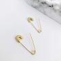 Punk Safety Pin Cartilage for Women Teen Girls Stainless Steel Minimalist Hoop Earrings Personalized Dangle Drop Fashion Hypoallergenic Jewelry Gifts 33mm (Gold)