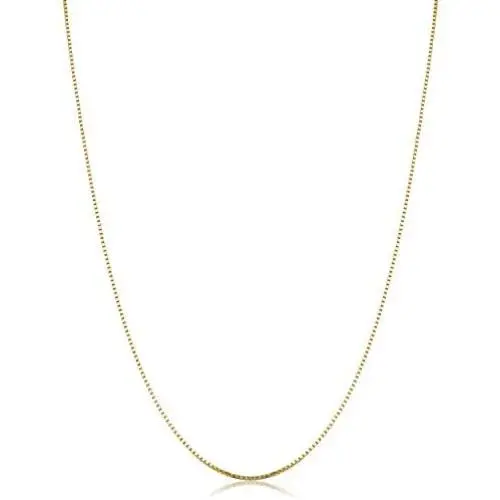 KoolJewelry Solid 14k Yellow Gold Venetian Box Chain Necklace for Women (0.6 mm, 0.7 mm, 0.8 mm or 1 mm) - Thin and Lightweight KoolJewelry Solid 14k Yellow Gold Venetian Box Chain Necklace for Women (0.6 mm, 0.7 mm, 0.8 mm or 1 mm) - Thin and Lightweight