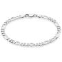 Miabella Solid 925 Sterling Silver Italian 5mm Diamond-Cut Figaro Chain Bracelet for Women Men, 6.5”, 7”, 7.5”, 8'', 9''