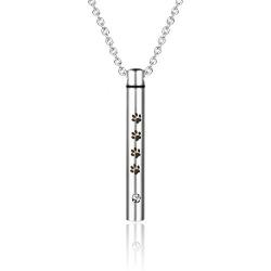 Muyuer Cremation Cylinder Memorial Keepsake Jewelry Stainless Steel urn Pendant Necklace for Ashes