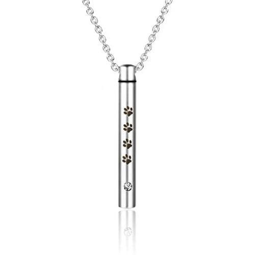 Muyuer Cremation Cylinder Memorial Keepsake Jewelry Stainless Steel urn Pendant Necklace for Ashes