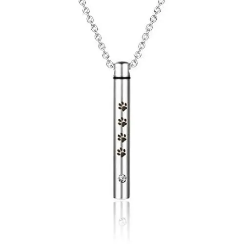 Muyuer Cremation Cylinder Memorial Keepsake Jewelry Stainless Steel urn Pendant Necklace for Ashes