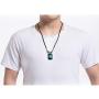 Punk 12 Constellations Square Tag Pendant Necklace for Men Leather Chain Necklace Jewelry Birthday Gifts