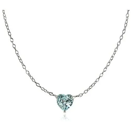 Ice Gems Sterling Silver Small Dainty Heart Genuine, Simulated Gemstone or Cubic Zirconia Choker Necklace Ice Gems Sterling Silver Small Dainty Heart Genuine, Simulated Gemstone or Cubic Zirconia Choker Necklace