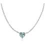 Ice Gems Sterling Silver Small Dainty Heart Genuine, Simulated Gemstone or Cubic Zirconia Choker Necklace