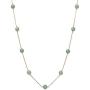 10k Yellow Gold Natural Jade Station Chain Necklace, 18''