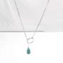 Jovono Boho Turquoise Pendant Necklaces Fashion Y-Necklace Chain Jewelry for Women and Girls (Silver)