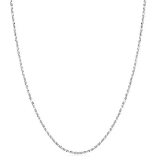 925 Italian Sterling Silver 1mm - 5.5mm Solid Rope Diamond Cut Chain, FREE Microfiber Cloth, ITProLux Link Necklace & Bracelet, Giorgio Bergamo 925 Italian Sterling Silver 1mm - 5.5mm Solid Rope Diamond Cut Chain, FREE Microfiber Cloth, ITProLux Link Necklace & Bracelet, Giorgio Bergamo