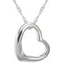 Perfect Love Open Heart Sterling Silver Pendant Necklace [Small Size]