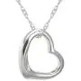 Perfect Love Open Heart Sterling Silver Pendant Necklace [Small Size]
