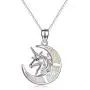 YFN Unicorn Gifts Created Opal Pendant Necklace 925 Sterling Silver Unicorn Jewelry for Women Girls