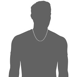 Mens Sterling Silver Italian Solid Figaro Link-Chain Necklace