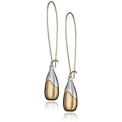 Robert Lee Morris Soho Two-Tone Bead Long Drop Earrings