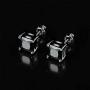 JiangXin Solitaire Gemstone 925 Sterling Silver Platinum Plated Stud Earrings Fine Jewelry for Girls Women