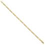 4mm Diamond-Cut 14k Yellow Gold Plated Flat Figaro Chain Bracelet