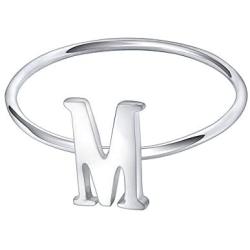 AoedeJ 925 Sterling Silver Stackable Initial Letter Rings Capital Letter Ring Charm Initial Band for Women